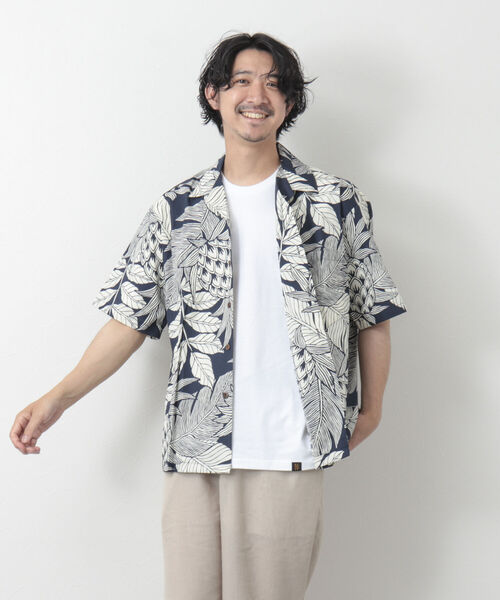 NOLLEY'S goodman(ノーリーズグッドマン)の「【Hilo Hattie/ヒロハッティ】別注Aloha Shirt Pineapples アロハシャツ(シャツ/ブラウス・メンズ・ネイビー/グリーン・L/M)」の5枚目の写真