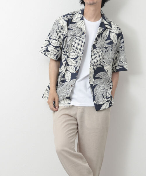 NOLLEY'S goodman(ノーリーズグッドマン)の「【Hilo Hattie/ヒロハッティ】別注Aloha Shirt Pineapples アロハシャツ(シャツ/ブラウス・メンズ・ネイビー/グリーン・L/M)」の7枚目の写真