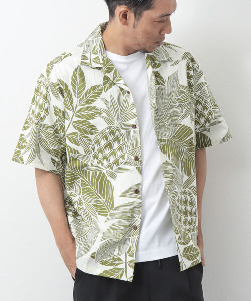 NOLLEY'S goodman(ノーリーズグッドマン)の「【Hilo Hattie/ヒロハッティ】別注Aloha Shirt Pineapples アロハシャツ(シャツ/ブラウス・メンズ・ネイビー/グリーン・L/M)」の19枚目の写真