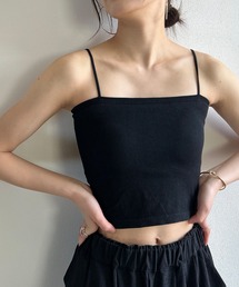 ブラトップキャミソール ミディ丈 カップ付き チューブトップ ベアトップ
