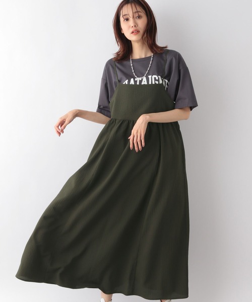 GLOBAL WORK（グローバルワーク）の「ジャガードキャミワンピ/909333（ワンピース・レディース・ブラック/ブラウン/カーキ・FREE）」の3枚目の写真