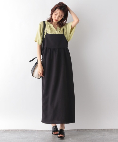 GLOBAL WORK（グローバルワーク）の「ジャガードキャミワンピ/909333（ワンピース・レディース・ブラック/ブラウン/カーキ・FREE）」の5枚目の写真