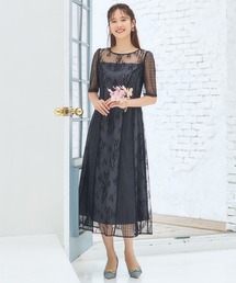 ドレス 結婚式 ワンピース タイト Iライン レース