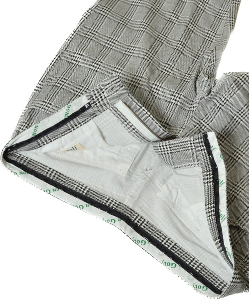 セール】レトロ チェック 柄 ストレッチ スリット 入りゴルフウェア