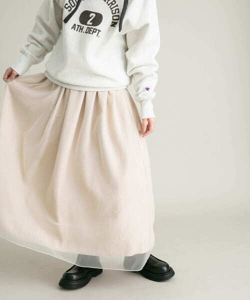 KBF(ケイビーエフ)の「チュールドッキング2WAYキャミワンピース(ワンピース・レディース・ブラック/ベージュ/ブルー・ONE)」の3枚目の写真