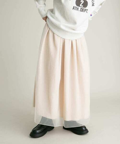 KBF(ケイビーエフ)の「チュールドッキング2WAYキャミワンピース(ワンピース・レディース・ブラック/ベージュ/ブルー・ONE)」の13枚目の写真