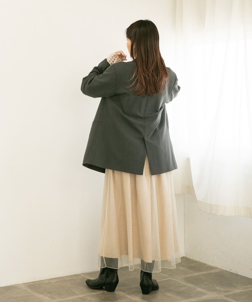 KBF(ケイビーエフ)の「チュールドッキング2WAYキャミワンピース(ワンピース・レディース・ブラック/ベージュ/ブルー・ONE)」の22枚目の写真