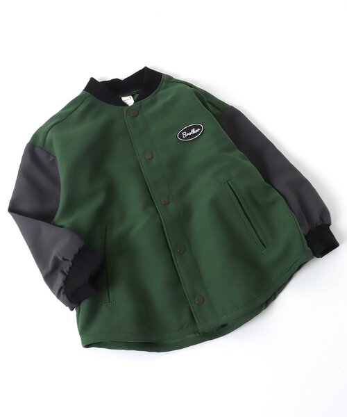 apres les cours(アプレレクール)の「バイカラーブルゾン(ブルゾン・キッズ・マスタード/ダークグリーン・100/90/80/130/120/110)」の1枚目の写真