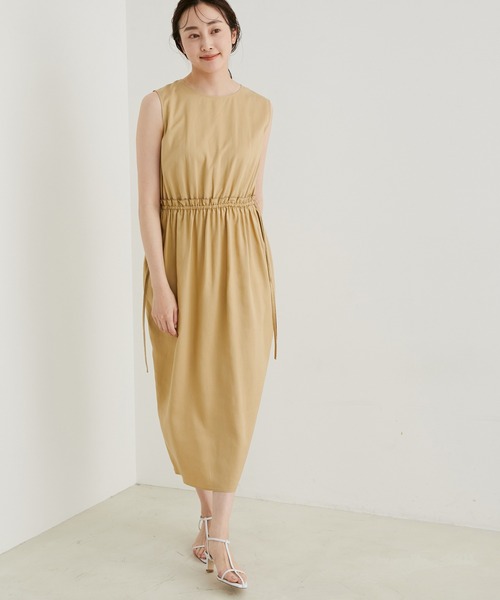 【セール】ウェストギャザーノースリーブワンピース（ワンピース）｜LE CERCLE par rope'（ルセルクルパーロペ）