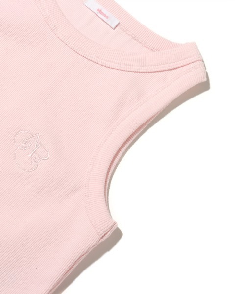 atmos pink(アトモスピンク)の「atmos pink リブアメスリ タンクトップ(タンクトップ・レディース・ブラック/ホワイト/ピンク・FREE)」の14枚目の写真
