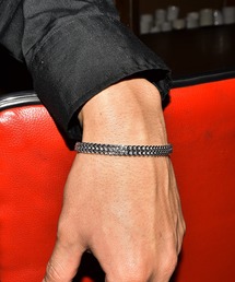 JOKER（ジョーカー）の「ダブルキヘイスチールブレスレット メンズ アクセサリー ゴールド シルバー ブラック（ブレスレット）」