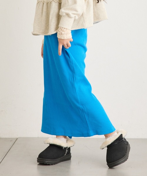 CIAOPANIC TYPY（チャオパニックティピー）の「【新色追加】【KIDS】Iラインリブスカート（スカート・キッズ・ブラック/ブルー系その他/オレンジ/ブルー/レッド/グレー/ライム/ピンク・S/M/L/XL/XXL）」の14枚目の写真