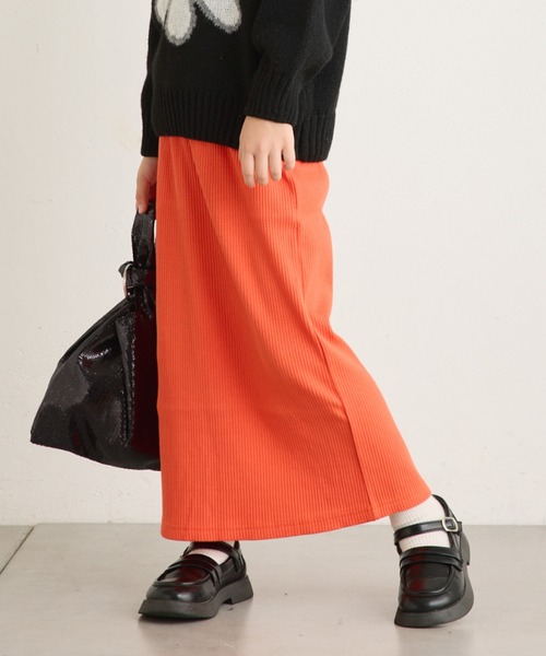 CIAOPANIC TYPY（チャオパニックティピー）の「【新色追加】【KIDS】Iラインリブスカート（スカート・キッズ・ブラック/ブルー系その他/オレンジ/ブルー/レッド/グレー/ライム/ピンク・S/M/L/XL/XXL）」の13枚目の写真