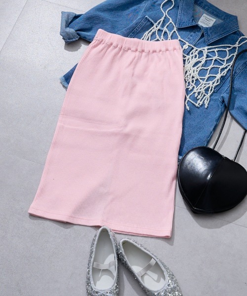 CIAOPANIC TYPY（チャオパニックティピー）の「【新色追加】【KIDS】Iラインリブスカート（スカート・キッズ・ブラック/ブルー系その他/オレンジ/ブルー/レッド/グレー/ライム/ピンク・S/M/L/XL/XXL）」の10枚目の写真