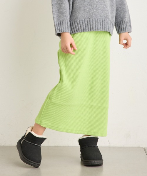 CIAOPANIC TYPY（チャオパニックティピー）の「【新色追加】【KIDS】Iラインリブスカート（スカート・キッズ・ブラック/ブルー系その他/オレンジ/ブルー/レッド/グレー/ライム/ピンク・S/M/L/XL/XXL）」の9枚目の写真