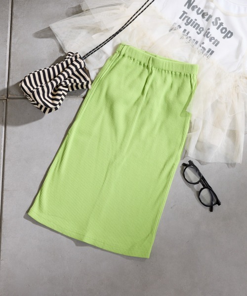 CIAOPANIC TYPY（チャオパニックティピー）の「【新色追加】【KIDS】Iラインリブスカート（スカート・キッズ・ブラック/ブルー系その他/オレンジ/ブルー/レッド/グレー/ライム/ピンク・S/M/L/XL/XXL）」の19枚目の写真