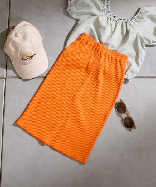 CIAOPANIC TYPY（チャオパニックティピー）の「【新色追加】【KIDS】Iラインリブスカート（スカート・キッズ・ブラック/ブルー系その他/オレンジ/ブルー/レッド/グレー/ライム/ピンク・S/M/L/XL/XXL）」の22枚目の写真