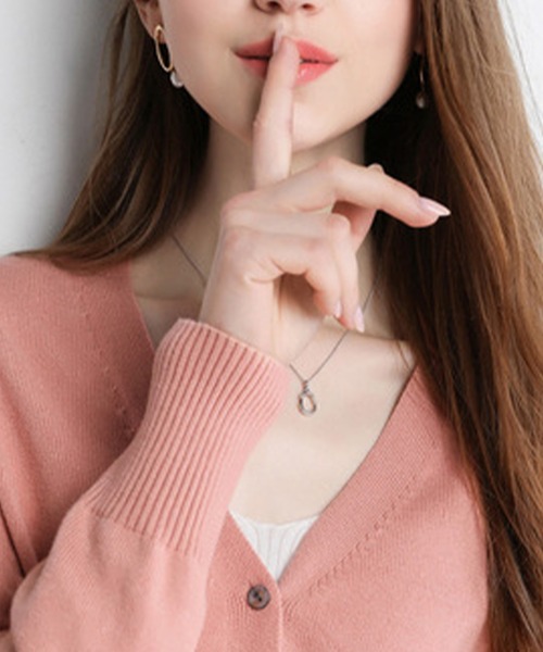 シンプルVネックニットカーディガン（カーディガン/ボレロ）｜aimoha