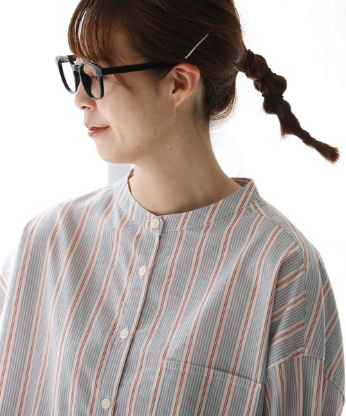 soulberry(ソウルベリー)の「はちみつ堂のアカシアみたいなストライプシャツ(シャツ/ブラウス・レディース・ブルー系その他・3L/M/LL/L/4L)」の7枚目の写真