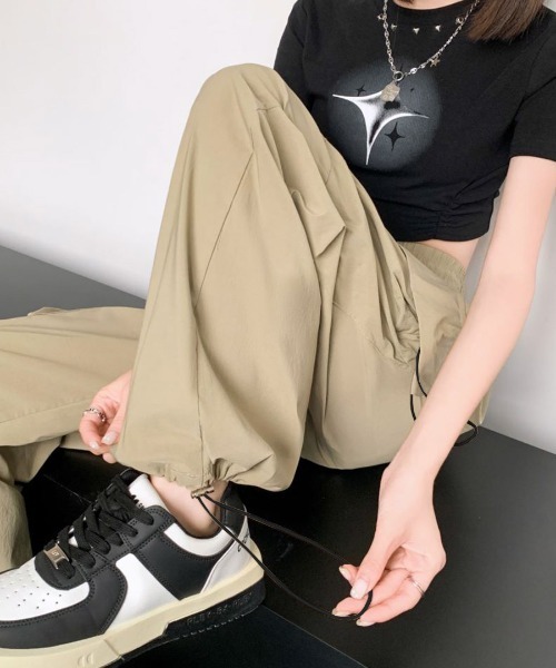 Riff(リフ)の「カーゴパンツ ドロスト付き(カーゴパンツ・レディース・カーキ/ブラック/レッド/ピンク・S/M/L)」の11枚目の写真