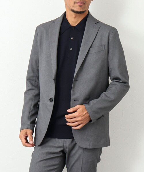 NOLLEY'S goodman（ノーリーズグッドマン）の「《セットアップ対応》SOLOTEX バーズアイ ジャケット（テーラードジャケット・メンズ・グレー/ネイビー/ベージュ・M/L/S）」の2枚目の写真