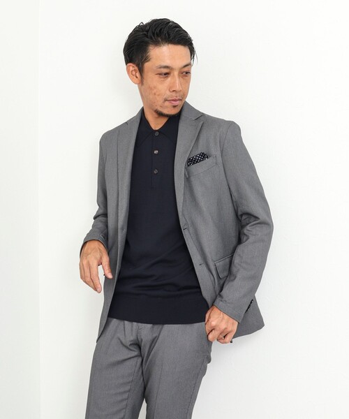 NOLLEY'S goodman（ノーリーズグッドマン）の「《セットアップ対応》SOLOTEX バーズアイ ジャケット（テーラードジャケット・メンズ・グレー/ネイビー/ベージュ・M/L/S）」の22枚目の写真