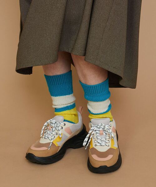 FRAPBOIS（フラボア）の「ケーブルソックス（ソックス/靴下・レディース・ターコイズブルー/オレンジ/グリーン・FREE）」の5枚目の写真