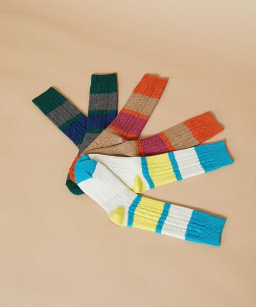 FRAPBOIS（フラボア）の「ケーブルソックス（ソックス/靴下・レディース・ターコイズブルー/オレンジ/グリーン・FREE）」の8枚目の写真