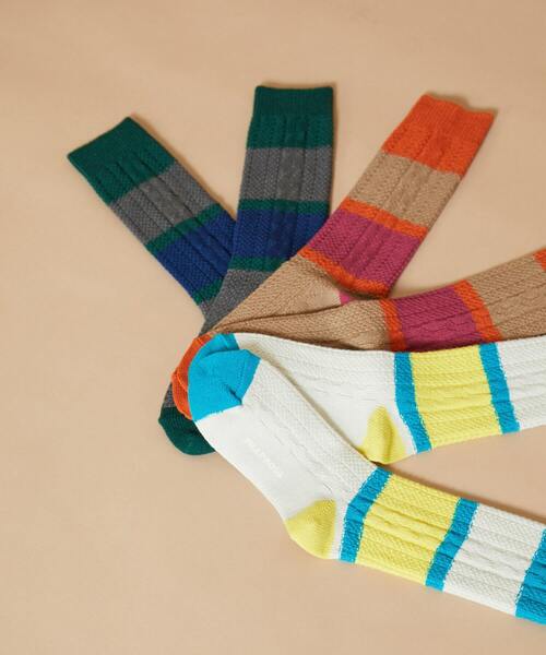FRAPBOIS（フラボア）の「ケーブルソックス（ソックス/靴下・レディース・ターコイズブルー/オレンジ/グリーン・FREE）」の9枚目の写真