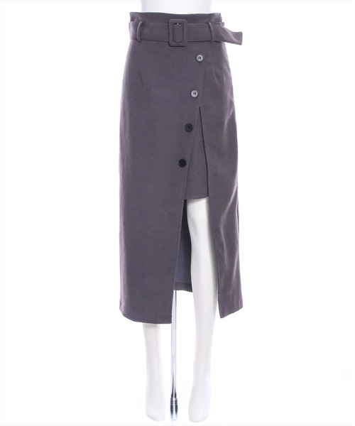 clear（クリア）の「【ZOZO限定】無地柄アソートレイヤードラップスカート[低身長用サイズ有]（スカート・レディース・ブラック/チャコールグレー/ブラック系その他・S/M/XS）」の18枚目の写真