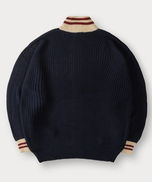 Red Cap Girl（レッドキャプガール）の「ガールイラストワンポイントリブラインドライバーズニット/オーバーサイズ/ユニセックス（ニット/セーター・メンズ・ブラック/ネイビー・M/L）」の5枚目の写真