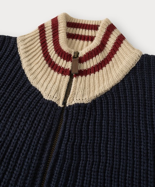 Red Cap Girl（レッドキャプガール）の「ガールイラストワンポイントリブラインドライバーズニット/オーバーサイズ/ユニセックス（ニット/セーター・メンズ・ブラック/ネイビー・M/L）」の6枚目の写真