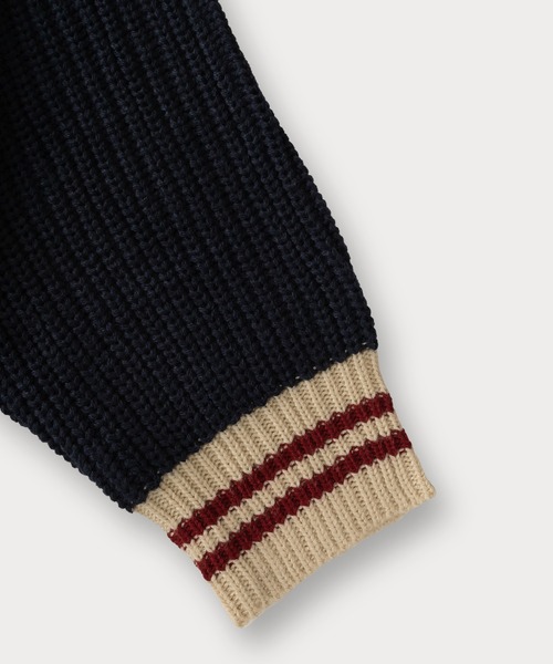 Red Cap Girl（レッドキャプガール）の「ガールイラストワンポイントリブラインドライバーズニット/オーバーサイズ/ユニセックス（ニット/セーター・メンズ・ブラック/ネイビー・M/L）」の11枚目の写真