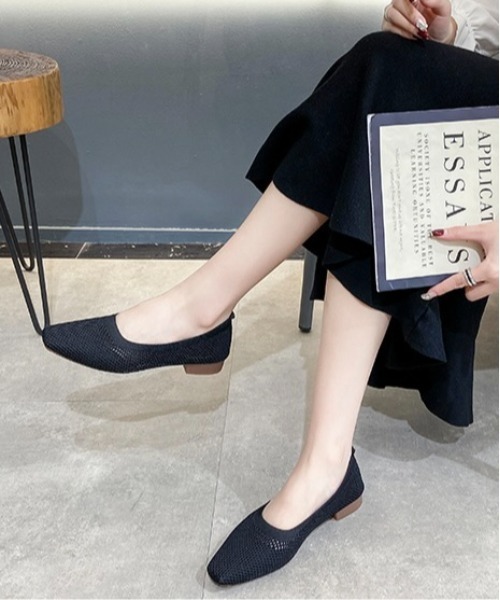 Burner（バーナー）の「【OKUOKU　0909】スクエアメッシュ編みパンプス oku-shoes-724232960277-32 U（パンプス・レディース・ブラック/グリーン/ベージュ/イエロー・36/39/40/37/38）」の2枚目の写真