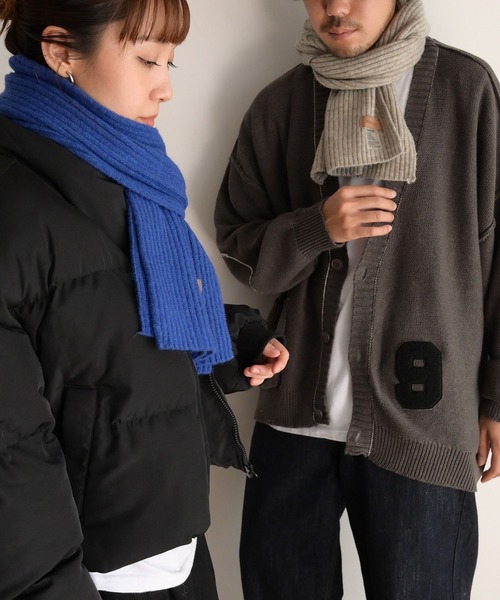CANAL JEAN（キャナルジーン）の「El mar　カシミヤ混リブマフラー（マフラー・レディース・チャコールグレー/ベージュ/グレー/ブルー・ONE SIZE）」の5枚目の写真