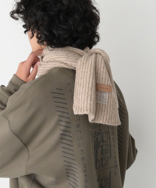 CANAL JEAN（キャナルジーン）の「El mar　カシミヤ混リブマフラー（マフラー・レディース・チャコールグレー/ベージュ/グレー/ブルー・ONE SIZE）」の6枚目の写真