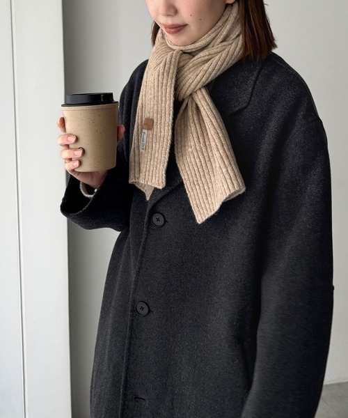 CANAL JEAN（キャナルジーン）の「El mar　カシミアタッチリブマフラー（マフラー・レディース・チャコールグレー/ブルー/ベージュ/グレー/ブラウン・ONE SIZE）」の9枚目の写真