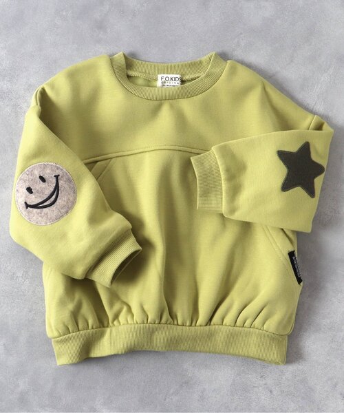 F.O.KIDS(エフオーキッズ)の「エルボーパッチトレーナー(スウェット・キッズ・ブルー/ベージュ/ライム/チャコール・100/90/95/110/120/130/80/140)」の3枚目の写真