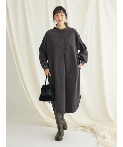 CRAFT STANDARD BOUTIQUE(クラフトスタンダードブティック)の「コーデュロイリブ付きワンピース(ワンピース・レディース・チャコールグレー/アイボリー/ブルー/ライトピンク・FREE)」の21枚目の写真