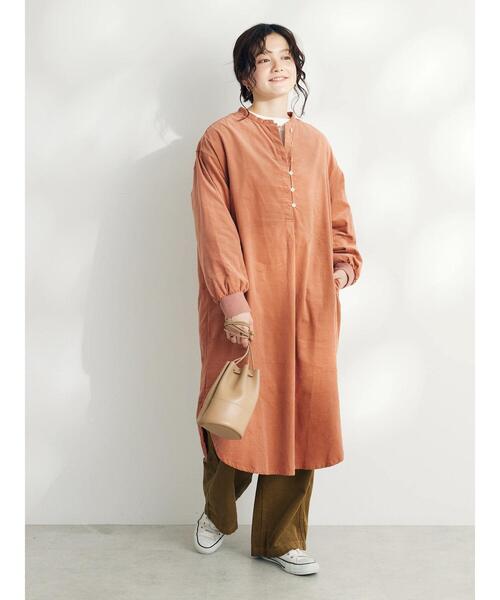 CRAFT STANDARD BOUTIQUE(クラフトスタンダードブティック)の「コーデュロイリブ付きワンピース(ワンピース・レディース・チャコールグレー/アイボリー/ブルー/ライトピンク・FREE)」の22枚目の写真