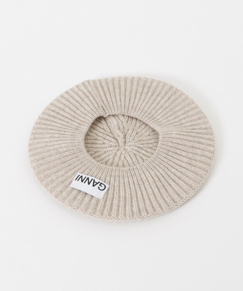 GANNI（ガニー）の「GANNI　Structured Rib Beret（ハンチング/ベレー帽・レディース・ブラック/ベージュ・-）」の6枚目の写真