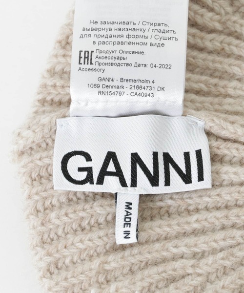 GANNI（ガニー）の「GANNI　Structured Rib Beret（ハンチング/ベレー帽・レディース・ブラック/ベージュ・-）」の7枚目の写真