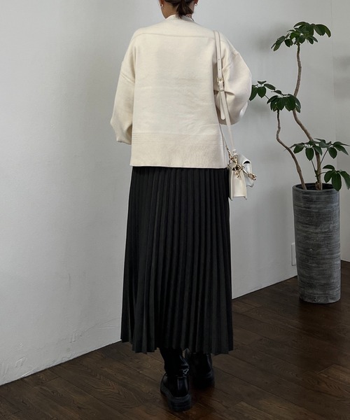 un dix cors（アンディコール）の「スウェットライクニット（ニット/セーター・レディース・ミント/ネイビー/オフホワイト・FREE）」の12枚目の写真