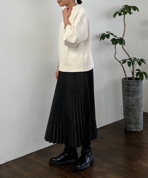 un dix cors（アンディコール）の「スウェットライクニット（ニット/セーター・レディース・ミント/ネイビー/オフホワイト・FREE）」の11枚目の写真