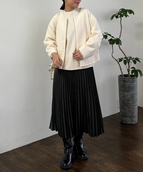 un dix cors（アンディコール）の「スウェットライクニット（ニット/セーター・レディース・ミント/ネイビー/オフホワイト・FREE）」の14枚目の写真