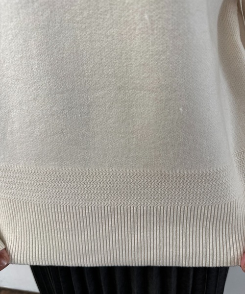 un dix cors（アンディコール）の「スウェットライクニット（ニット/セーター・レディース・ミント/ネイビー/オフホワイト・FREE）」の19枚目の写真