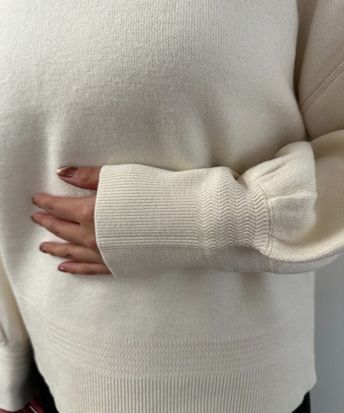 un dix cors（アンディコール）の「スウェットライクニット（ニット/セーター・レディース・ミント/ネイビー/オフホワイト・FREE）」の20枚目の写真