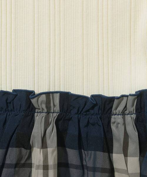 SHOO・LA・RUE（シューラルー）の「◆【110-140cm】チェック柄 ドッキングワンピース（ワンピース・キッズ・アイボリー/ブラック・11/12/13/14）」の10枚目の写真