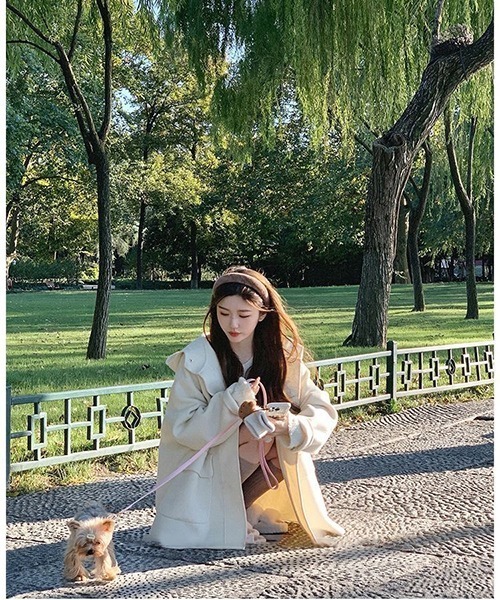 gossip！ロサンゼルス（ゴシップロサンゼルス）の「オーバーサイズトレンチコート（トレンチコート・レディース・アイボリー/ピンク・M/S）」の22枚目の写真