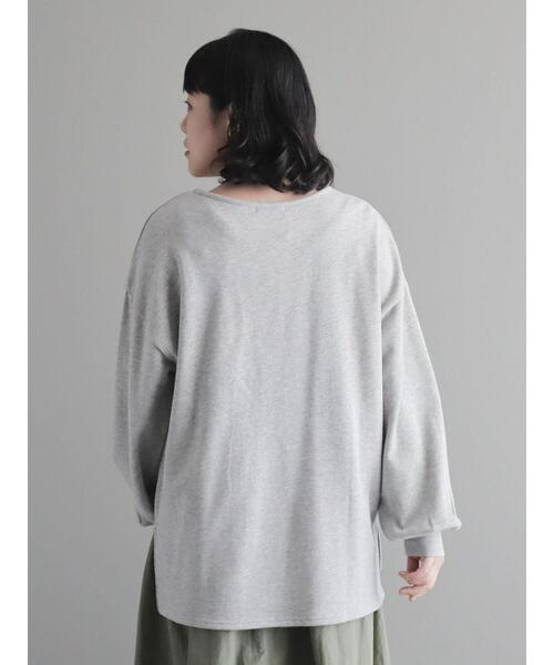 CRAFT STANDARD BOUTIQUE(クラフトスタンダードブティック)の「裏毛レイヤード風プルオーバー(Tシャツ/カットソー・レディース・杢グレー/ブラック/アイボリー/サックスブルー・FREE)」の9枚目の写真